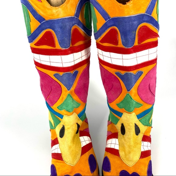 Zalo Vintage Colourful Western Cowboy Boots Size 5.5 - Picture 3 of 6